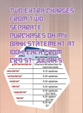 Cro st julian's charge on debit card